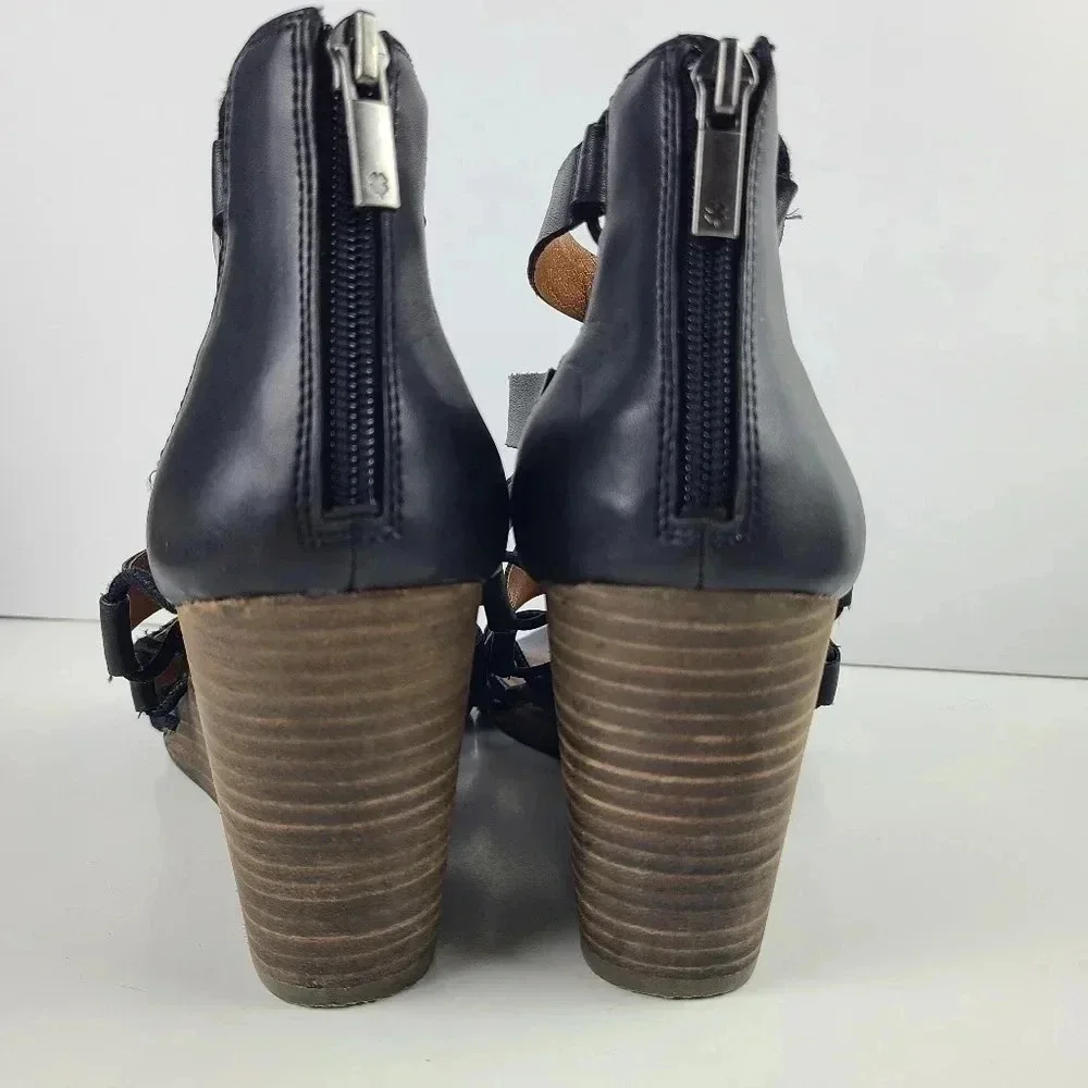 Lucky Brand Jensa black strappy wedge sandal